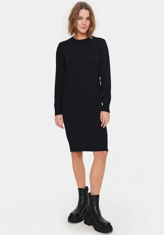 SAINT TROPEZ Knitted dress in Black: front