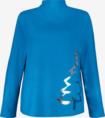 Sweat-shirt Ulla Popken en bleu : devant