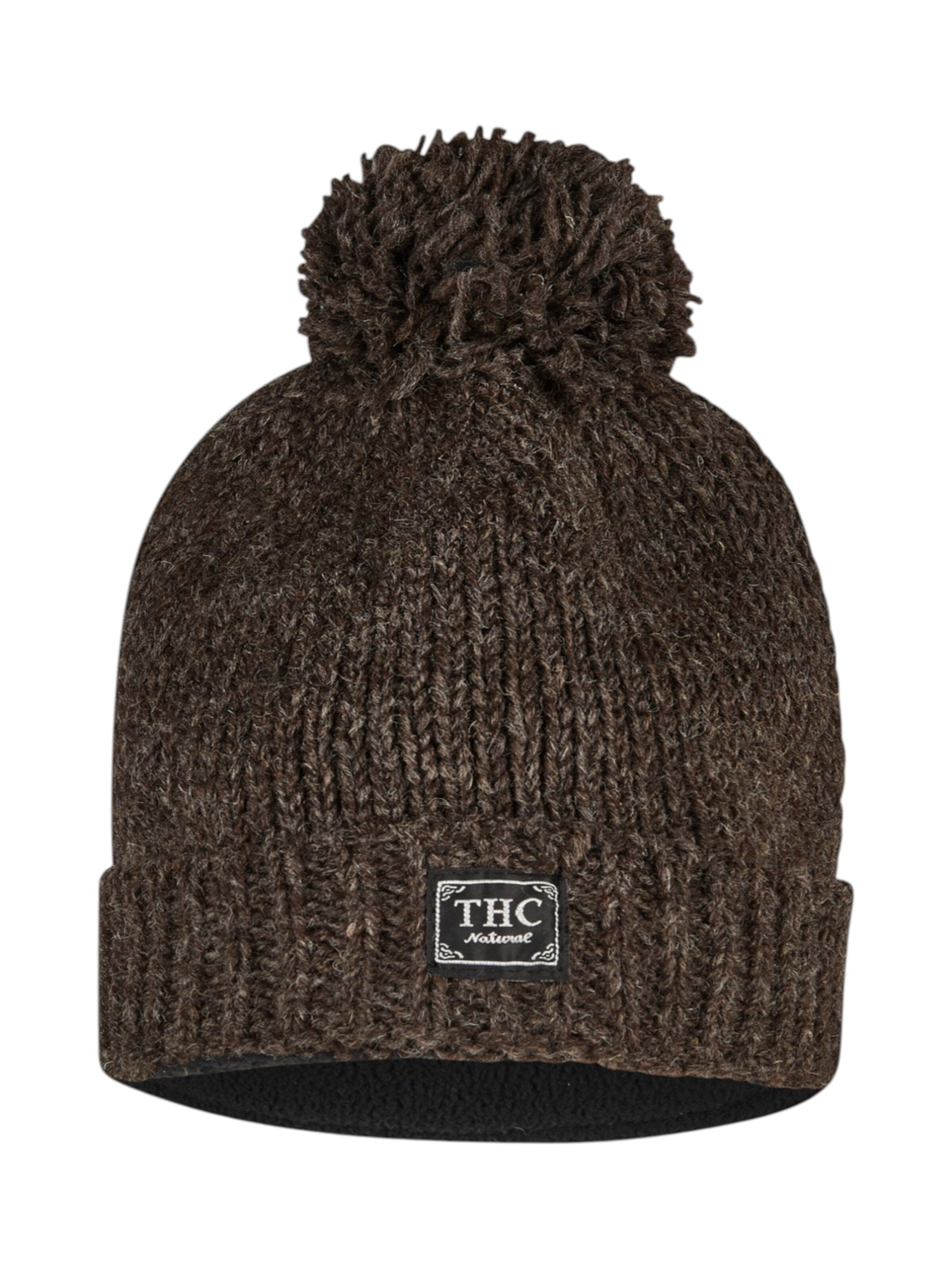 THC Natural Line Beanie 'THC  506' in Brown: front