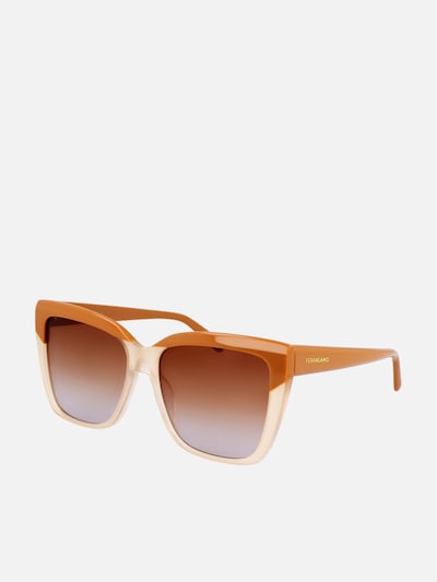 FERRAGAMO Lunettes de soleil en 58 en beige, Vue avec produit