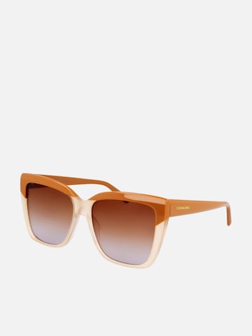 FERRAGAMO Zonnebril in Beige: voorkant