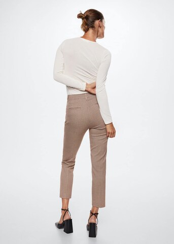 Coupe slim Pantalon à plis 'Warm' MANGO en beige