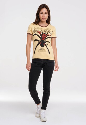 LOGOSHIRT T-Shirt 'Spider-Man' in Beige