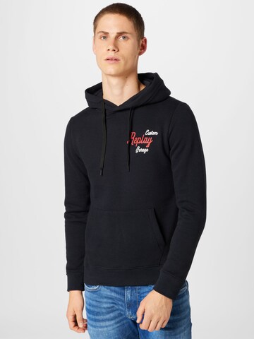 REPLAY Sweatshirt in Zwart: voorkant