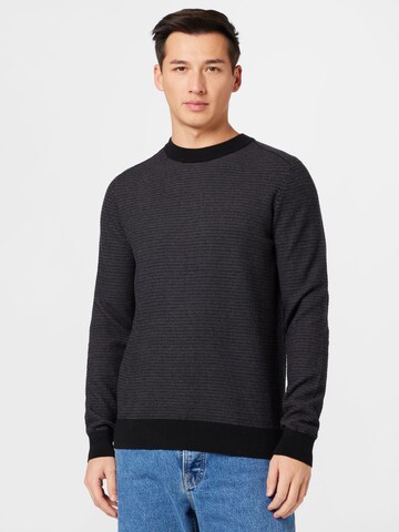 BOSS Orange Sweater in Black: front