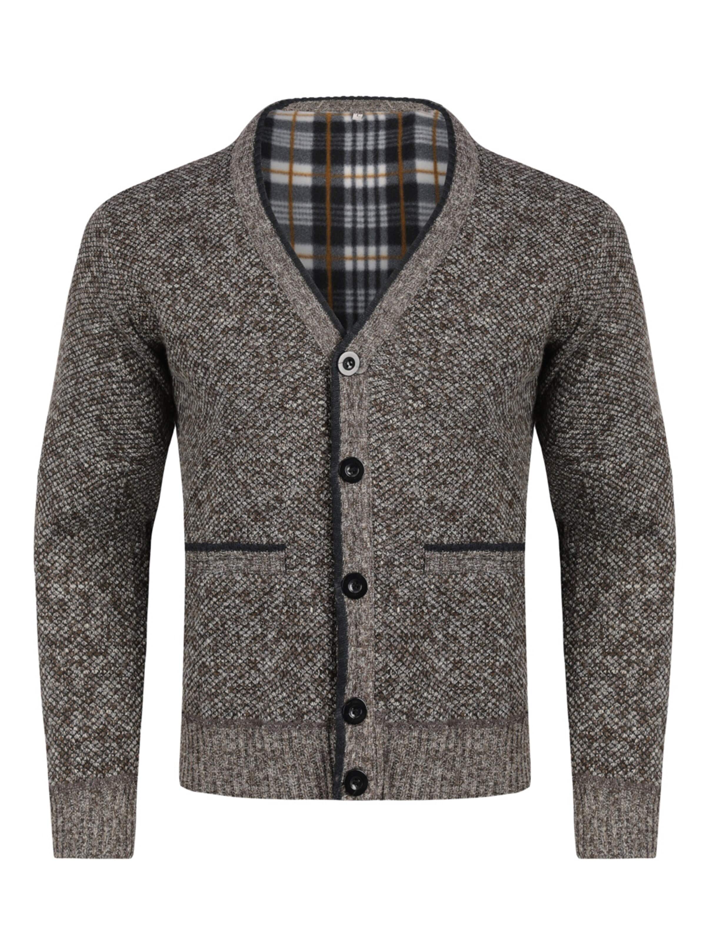 YOUTHUP Strickjacke 'Anschmiegsam'‌‌‌‌‌‌ in Braun: Vorderseite