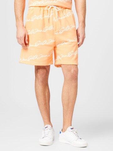 Regular Pantaloni de la Sixth June pe portocaliu: față