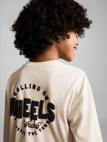 MANGO KIDS Koszulka 'WHEELS' w kolorze beżowy