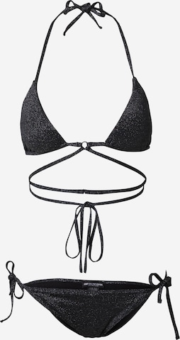 Emporio Armani Triangle Bikini in Black: front