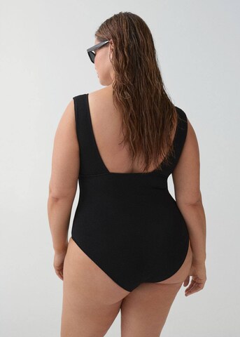 MANGO Triangle Swimsuit in Black