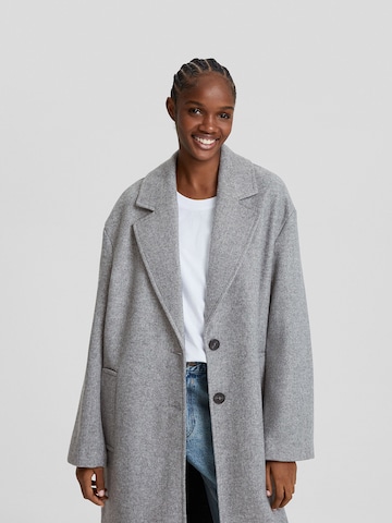 Bershka Between-Seasons Coat in Grey: front