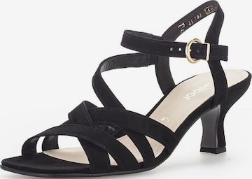 GABOR Strap Sandals in Black: front