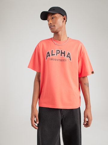 ALPHA INDUSTRIES Paita 'College' värissä punainen: etupuoli