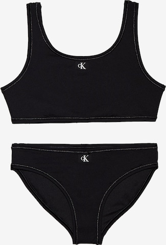 Calvin Klein Swimwear Bralette Bikini in Black: front