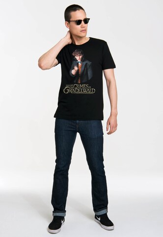 LOGOSHIRT Shirt 'Newt Scamander' in Black