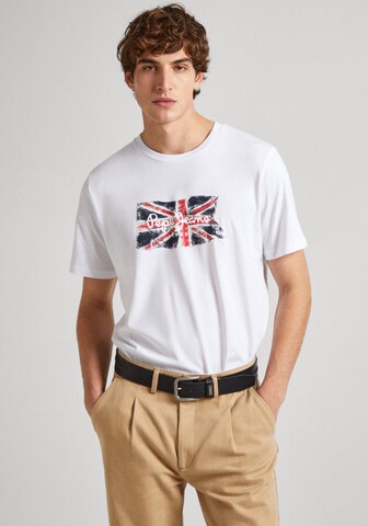 Pepe Jeans Shirt 'Clag' in Wit: voorkant