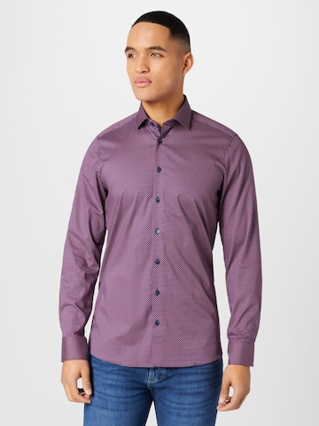 OLYMP Regular fit Button Up Shirt 'Level 5' in Purple: front