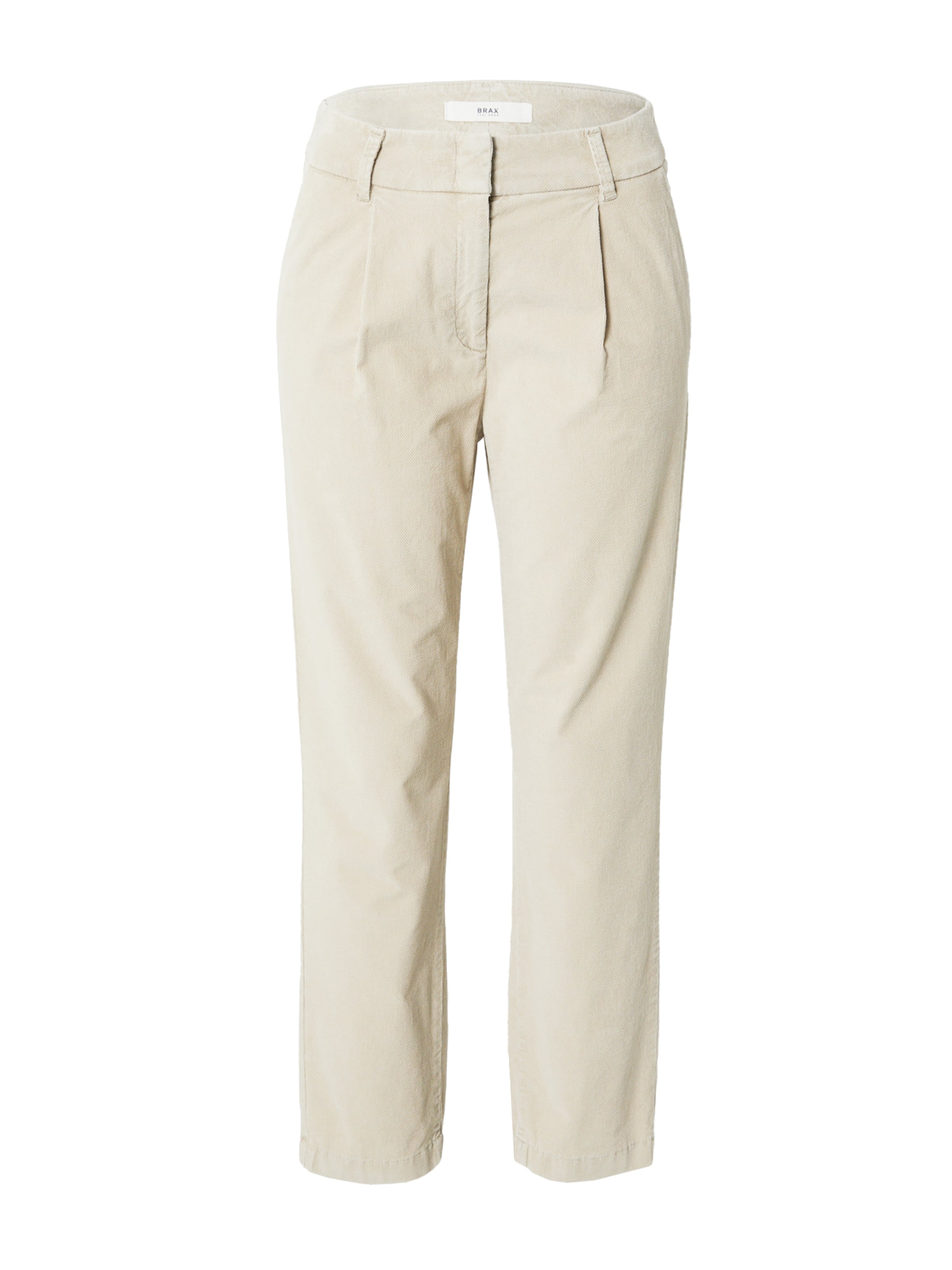 BRAX Regular Pleat-Front Pants 'Maron' in Beige: front