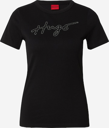Tricou 'Deloris_2' de la HUGO pe negru: față