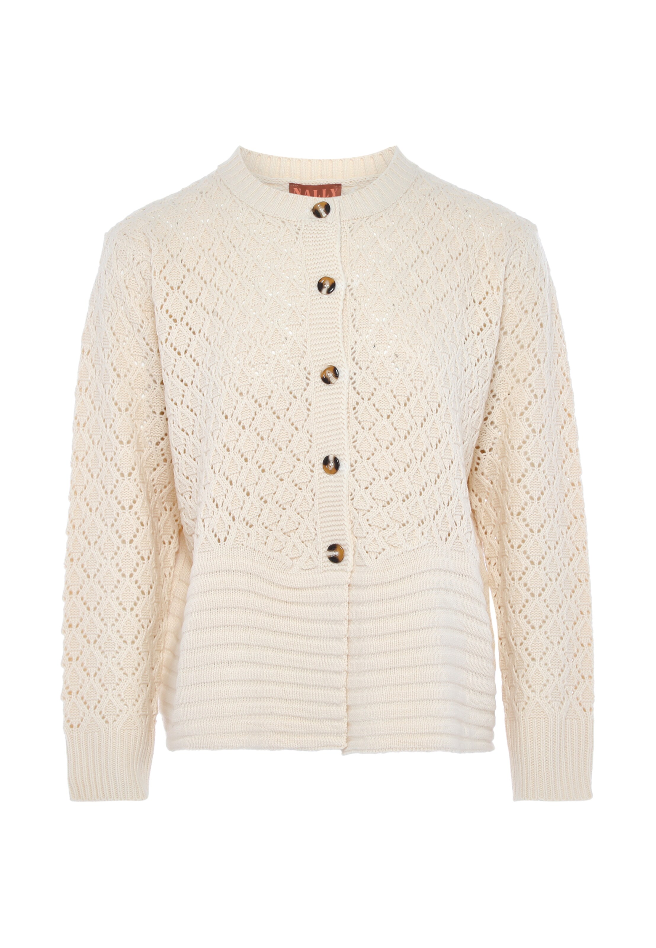 NALLY Strickjacke in Weiß: Vorderseite