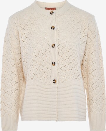 NALLY Knit Cardigan in White: front