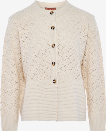 NALLY Knit Cardigan in White: front