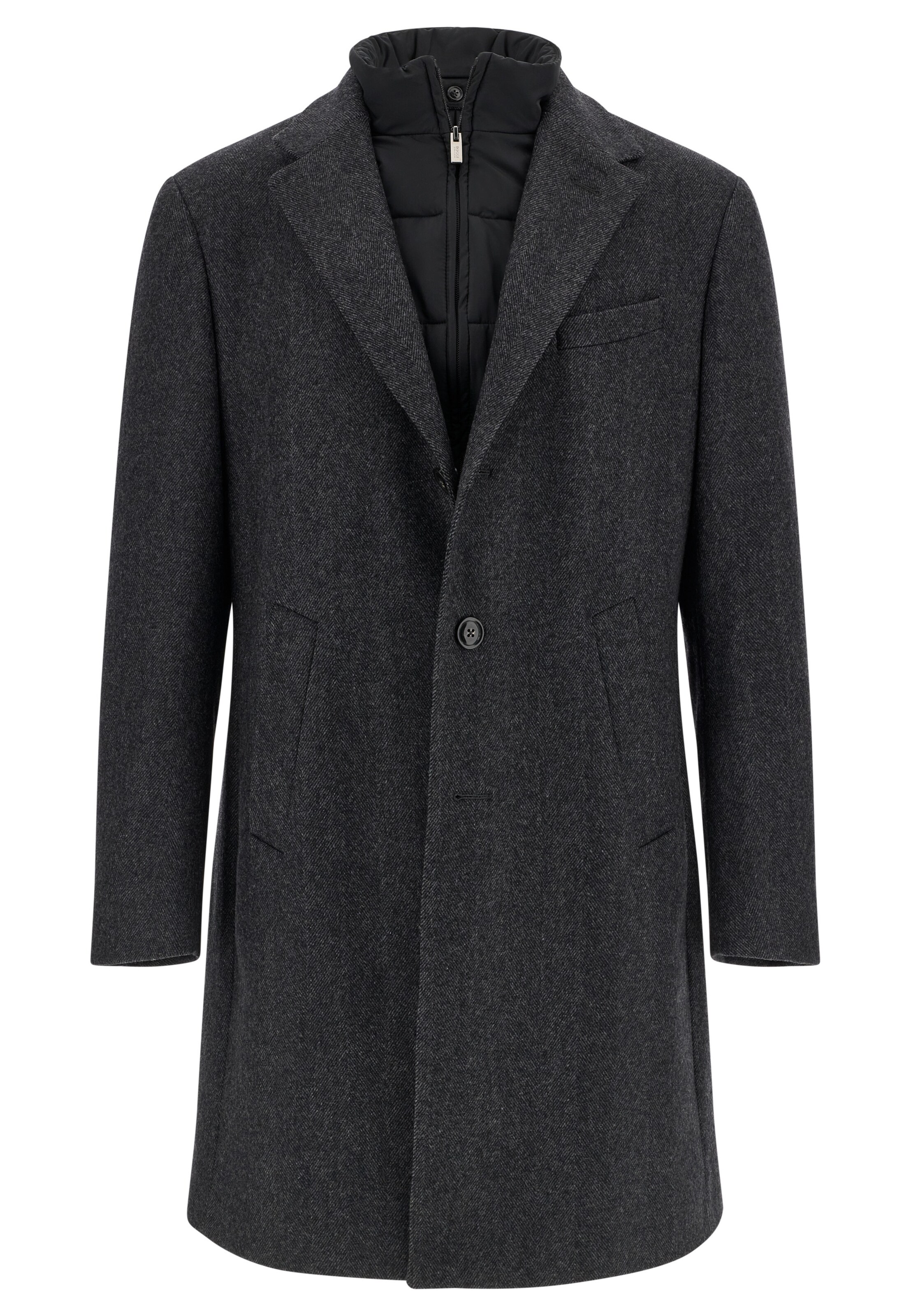 Boggi Milano Between-seasons coat in Grey: front