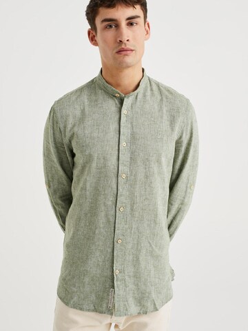 WE Fashion Slim fit Button Up Shirt in Green