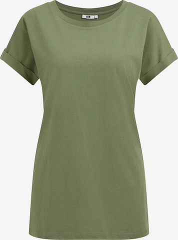 T-shirt WE Fashion en vert : devant