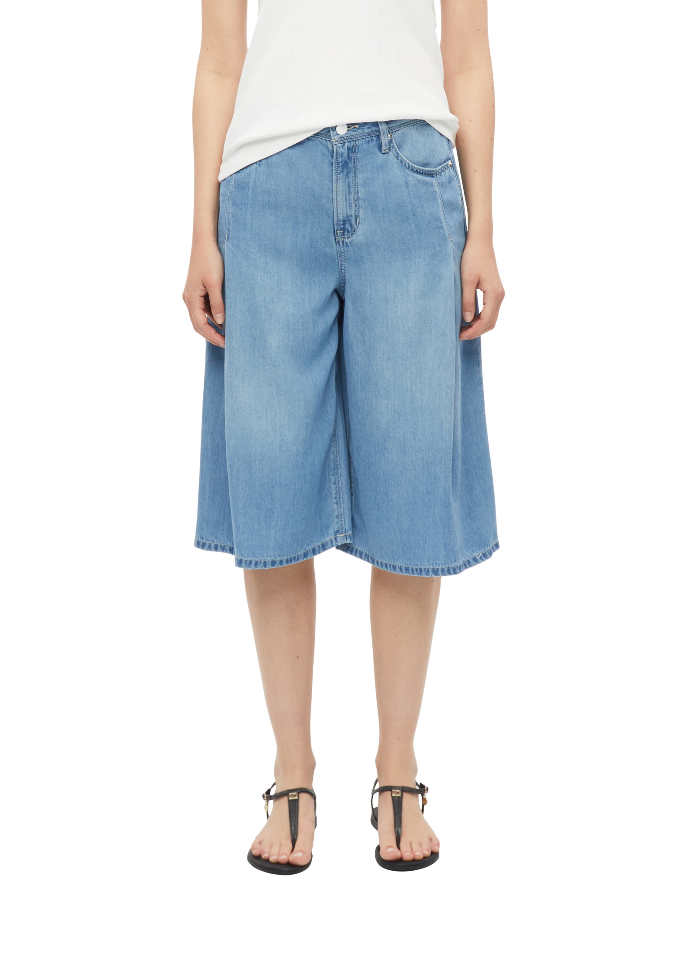 s.Oliver Wide leg Bandplooi jeans 'Suri' in Blauw: voorkant