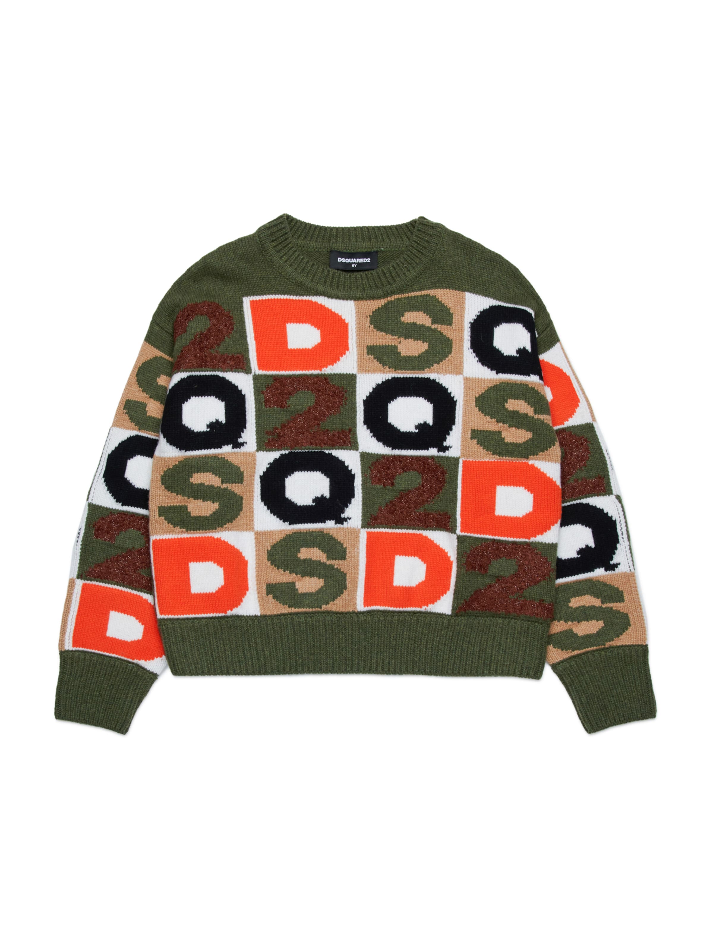 DSQUARED2 Пуловер в зелено: отпред