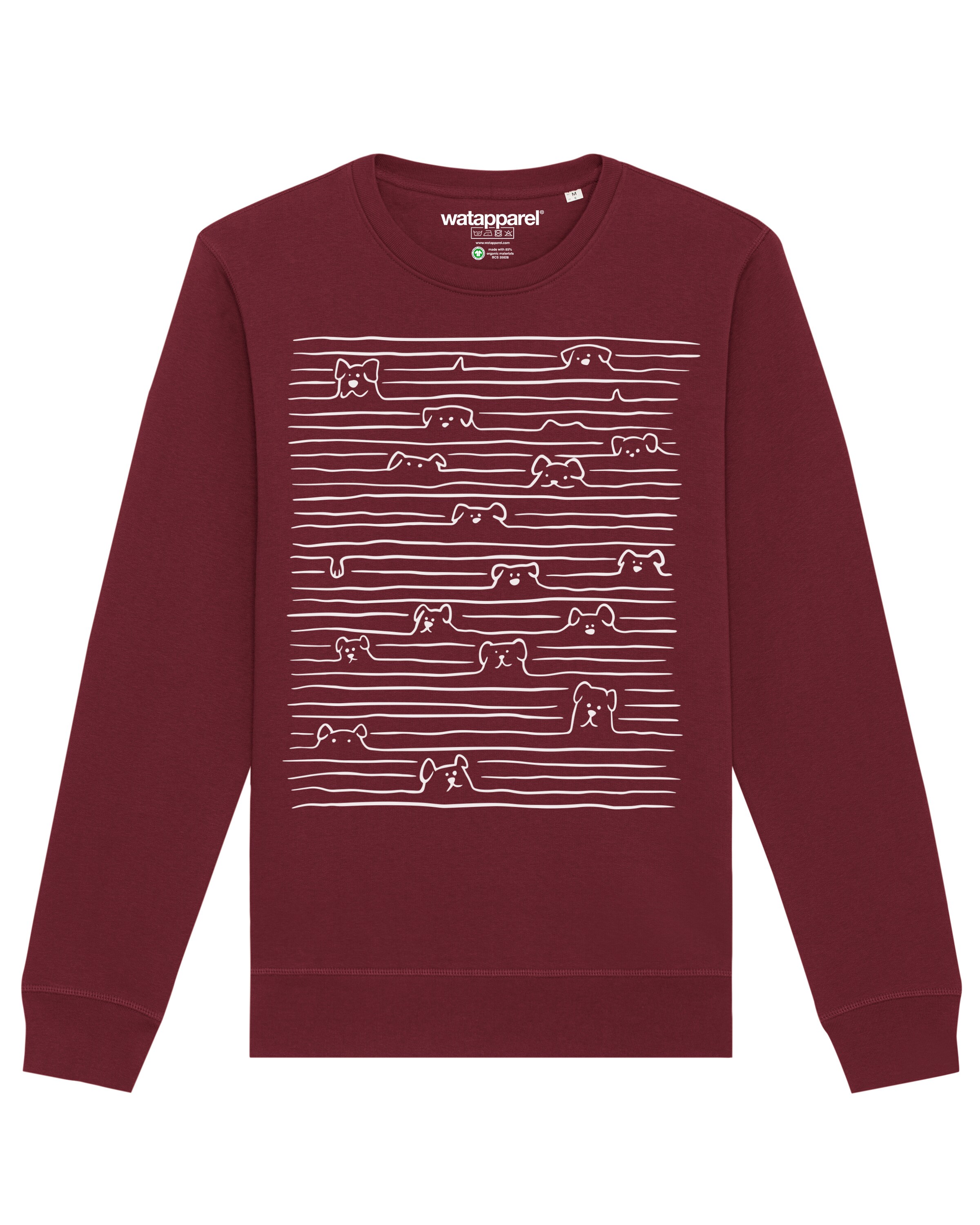 Watapparel Sweatshirt ' Doodle Dogs ' in Red: front