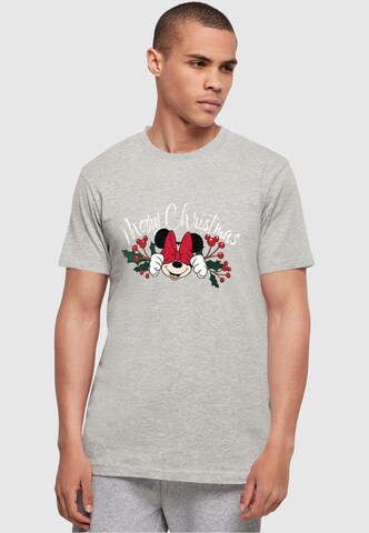 T-Shirt 'Minnie Mouse - Christmas Holly' ABSOLUTE CULT en gris : devant
