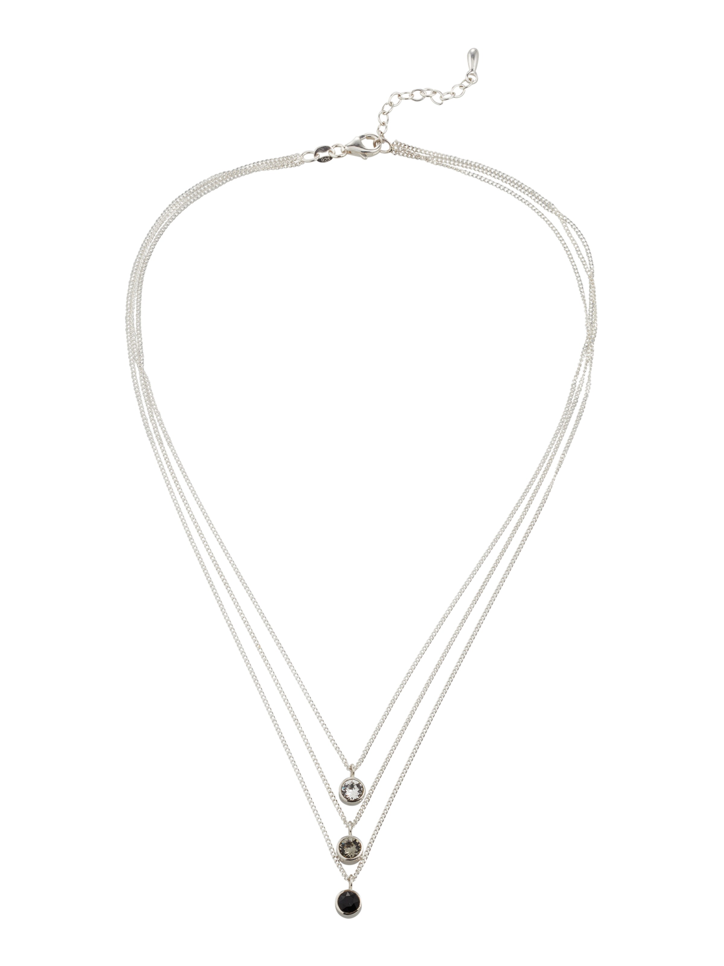 ELLI Choker 'Layer' in Silber: Vorderseite