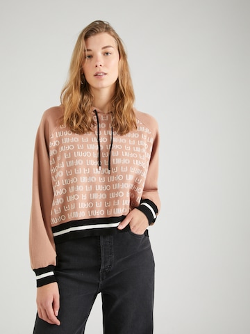 Pull-over 'MAGLIA CHIUSA' Liu Jo en beige : devant