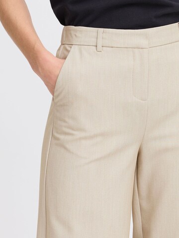 b.young Wide leg Trousers with creases ' BYDanta ' in Brown