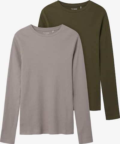 Tricou TWO SOON pe gri / verde, Vizualizare produs