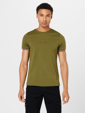 T-Shirt TOMMY HILFIGER en vert : devant