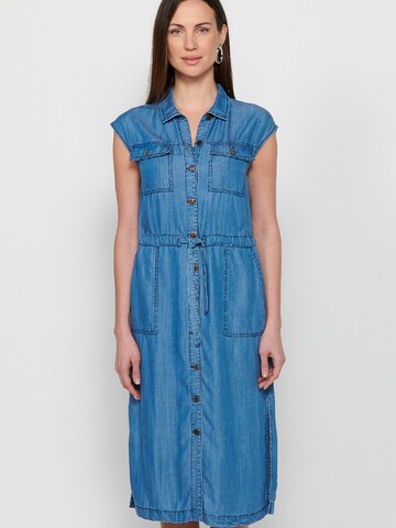 KOROSHI Shirt Dress in Blue: front