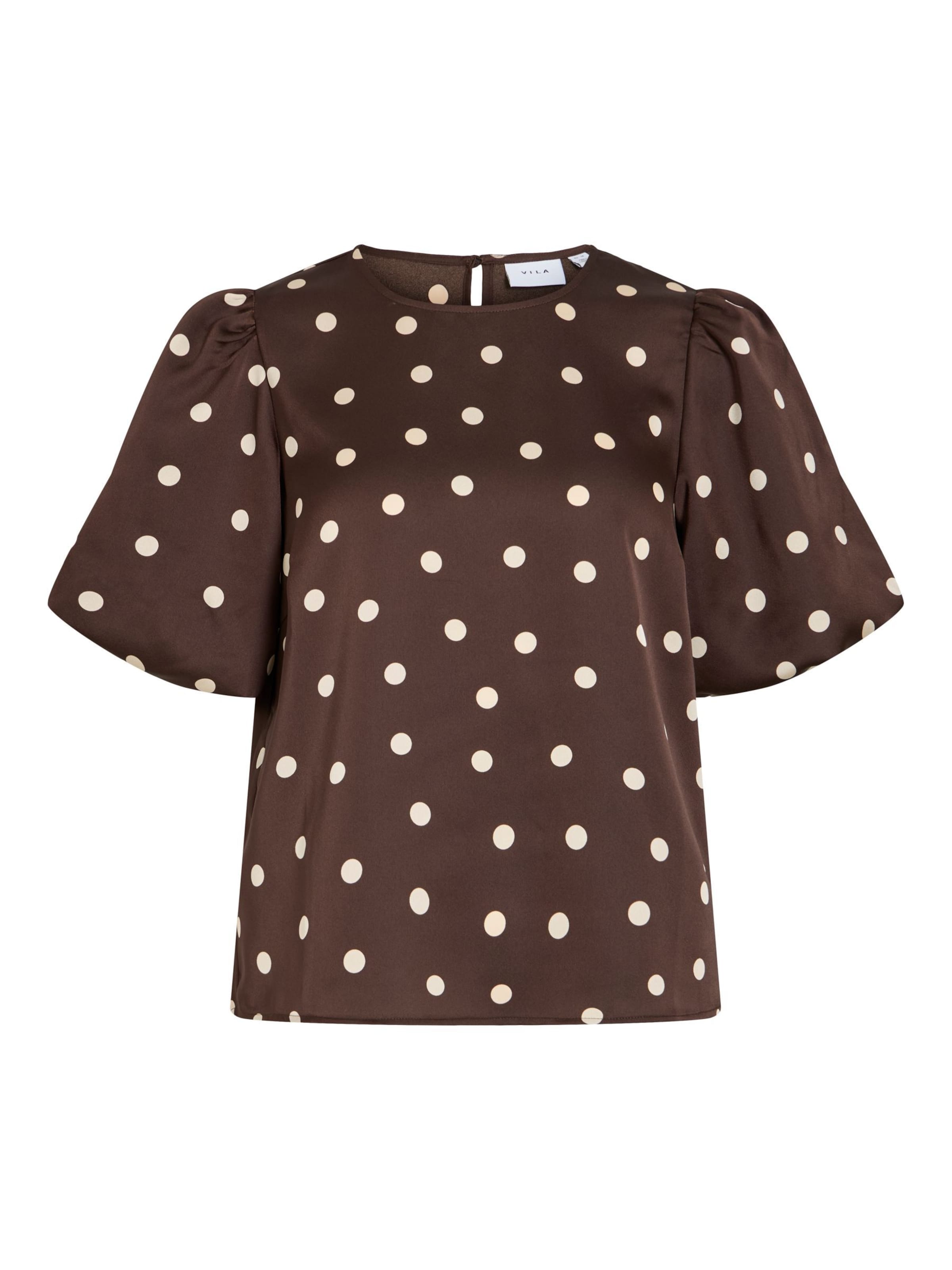 VILA Top 'VIELLETTE' in XS in Brown / White, Item view