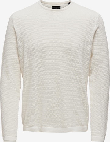 Only & Sons Regular fit Sweater 'PANTER' in White: front