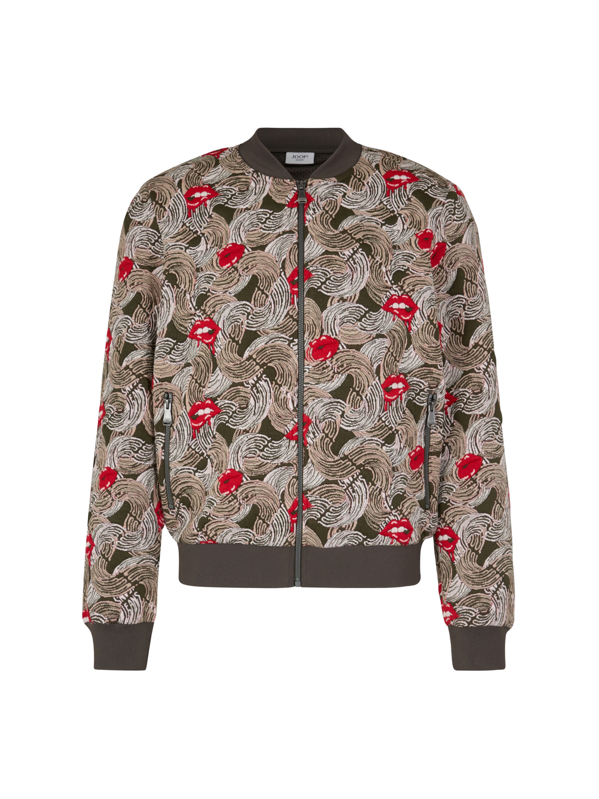 JOOP! Jeans Veste mi-saison 'Danger' en vert foncé / rouge / blanc, Vue avec produit