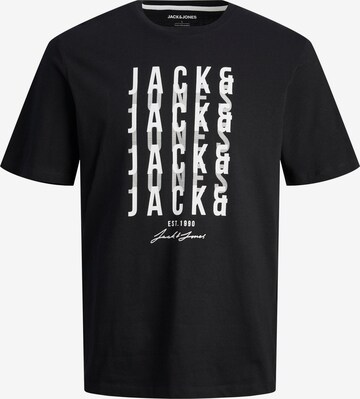 melns JACK & JONES T-Krekls 'ELVIN': no priekšpuses