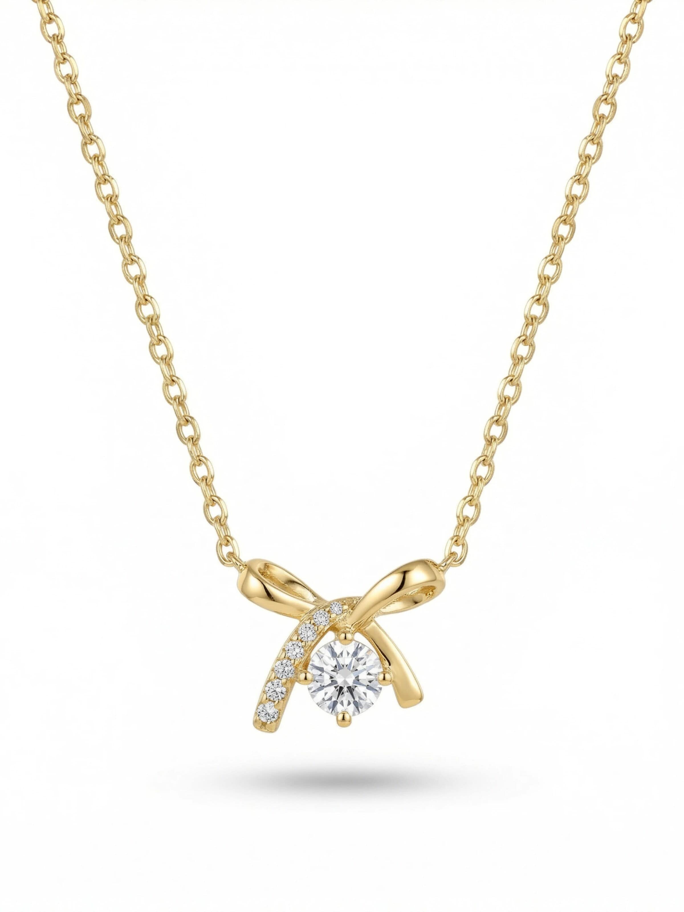 The Jewel Heart Necklace in Gold: front