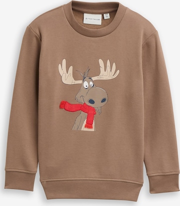 TOM TAILOR Sweatshirt in Braun: Vorderseite