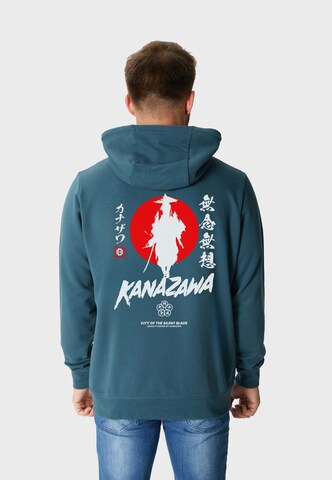 Oldskull Hoodie 'Asian Silent Blade Kanazawa Graphic' in Blau