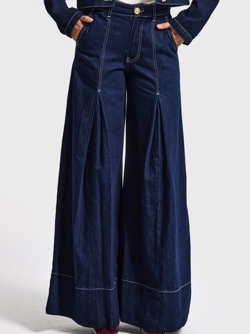 IT'S BASIC Wide leg Jeans 'Palazzo Mid Rise Jeans' in Blauw: voorkant
