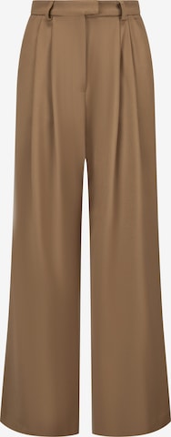 Nicowa Wide leg Pleat-front trousers 'ROSCIWO' in Brown: front