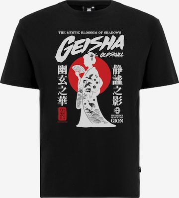 Oldskull Shirt in Zwart: voorkant
