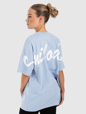 Smilodox Oversize T-Shirt ' Liquid Brail ' in Blau
